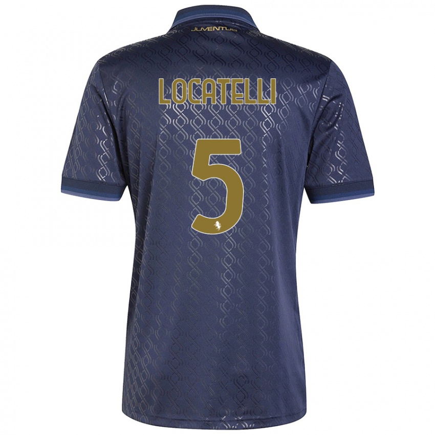 Niño Camiseta Manuel Locatelli #5 Azul Marino Equipación Tercera 2024/25 La Camisa Chile