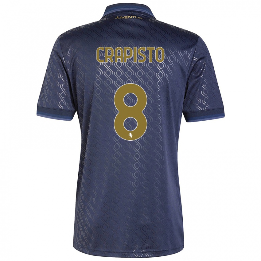 Niño Camiseta Francesco Crapisto #8 Azul Marino Equipación Tercera 2024/25 La Camisa Chile