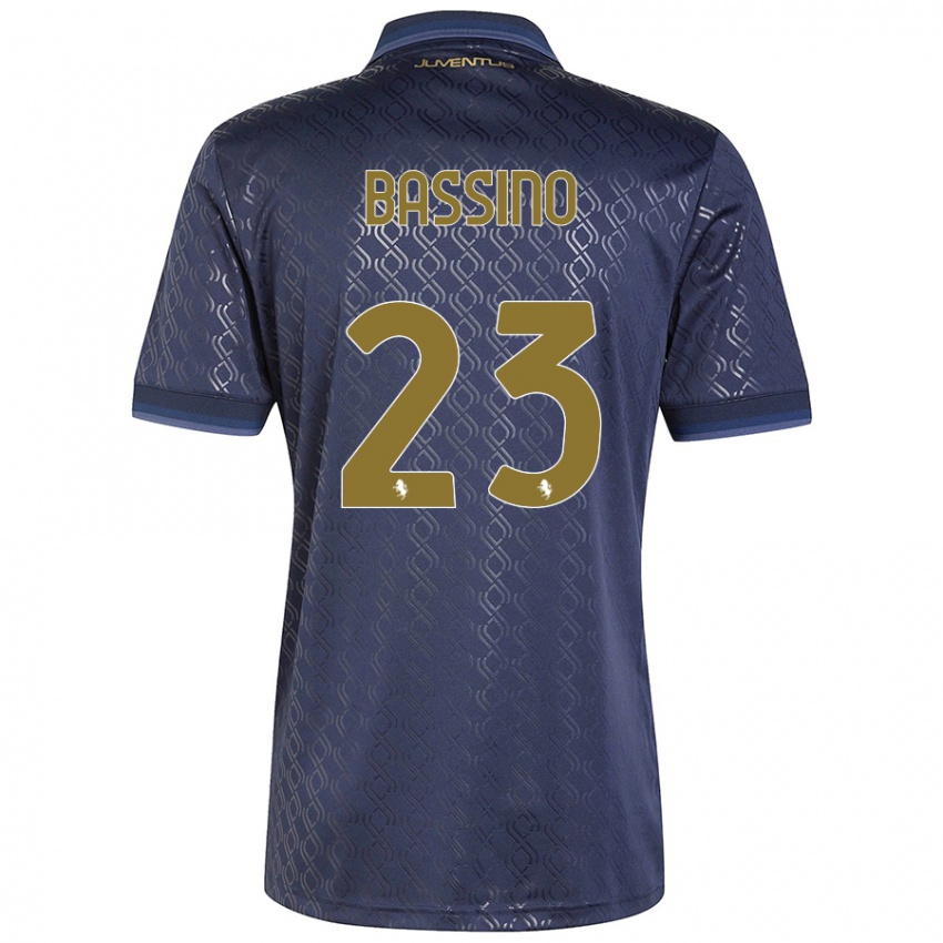 Niño Camiseta Alessandro Bassino #23 Azul Marino Equipación Tercera 2024/25 La Camisa Chile