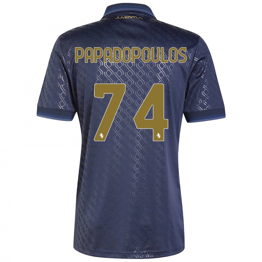 Niño Camiseta Christos Papadopoulos #74 Azul Marino Equipación Tercera 2024/25 La Camisa Chile