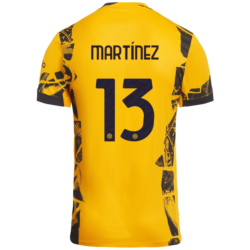 Niño Camiseta Josep Martínez #13 Dorado Negro Equipación Tercera 2024/25 La Camisa Chile