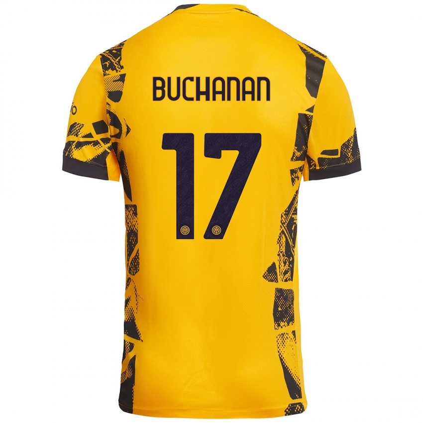 Niño Camiseta Tajon Buchanan #17 Dorado Negro Equipación Tercera 2024/25 La Camisa Chile