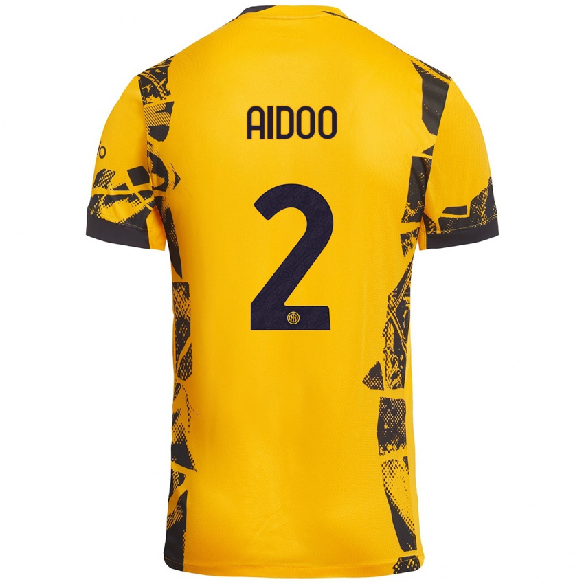 Niño Camiseta Mike Aidoo #2 Dorado Negro Equipación Tercera 2024/25 La Camisa Chile