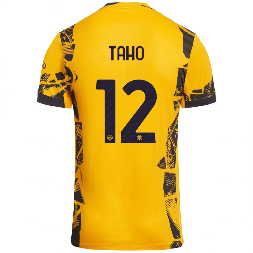 Niño Camiseta Alain Taho #12 Dorado Negro Equipación Tercera 2024/25 La Camisa Chile