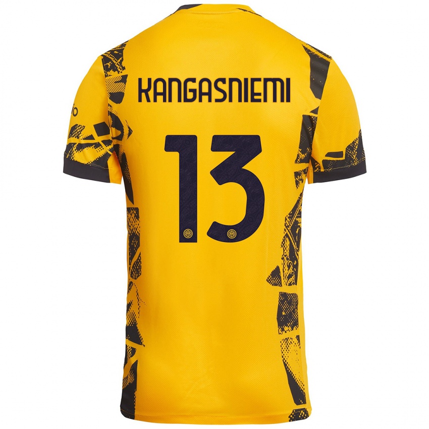 Niño Camiseta Ilari Kangasniemi #13 Dorado Negro Equipación Tercera 2024/25 La Camisa Chile