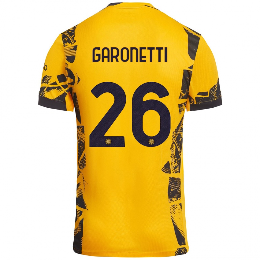 Niño Camiseta Gabriele Garonetti #26 Dorado Negro Equipación Tercera 2024/25 La Camisa Chile