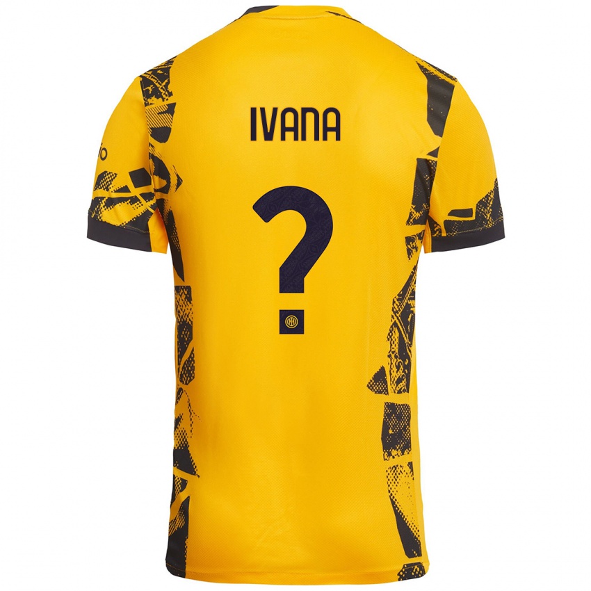 Niño Camiseta Ivana Andrés #0 Dorado Negro Equipación Tercera 2024/25 La Camisa Chile