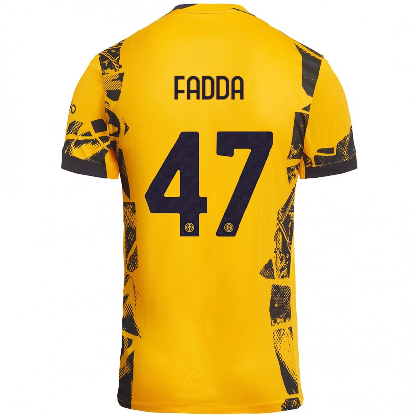 Niño Camiseta Paola Fadda #47 Dorado Negro Equipación Tercera 2024/25 La Camisa Chile