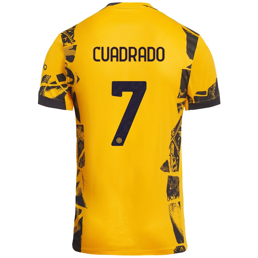 Niño Camiseta Juan Cuadrado #7 Dorado Negro Equipación Tercera 2024/25 La Camisa Chile