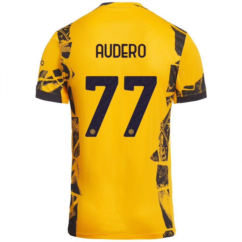 Niño Camiseta Emil Audero #77 Dorado Negro Equipación Tercera 2024/25 La Camisa Chile