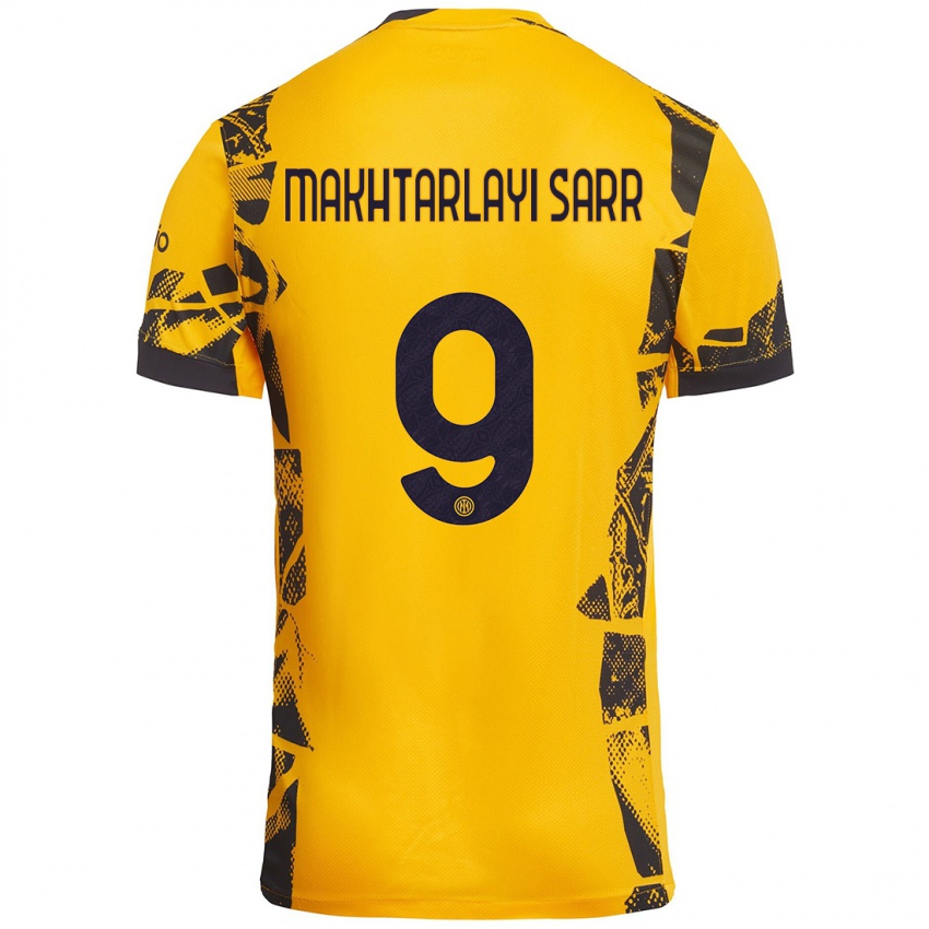 Niño Camiseta Amadou Makhtarlayi Sarr #9 Dorado Negro Equipación Tercera 2024/25 La Camisa Chile