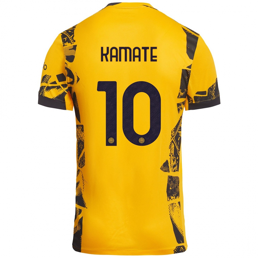 Niño Camiseta Issiaka Kamate #10 Dorado Negro Equipación Tercera 2024/25 La Camisa Chile