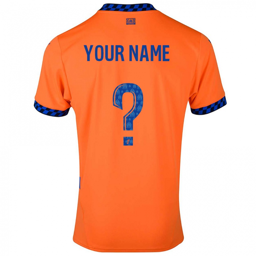 Niño Camiseta Su Nombre #0 Naranja Azul Oscuro Equipación Tercera 2024/25 La Camisa Chile