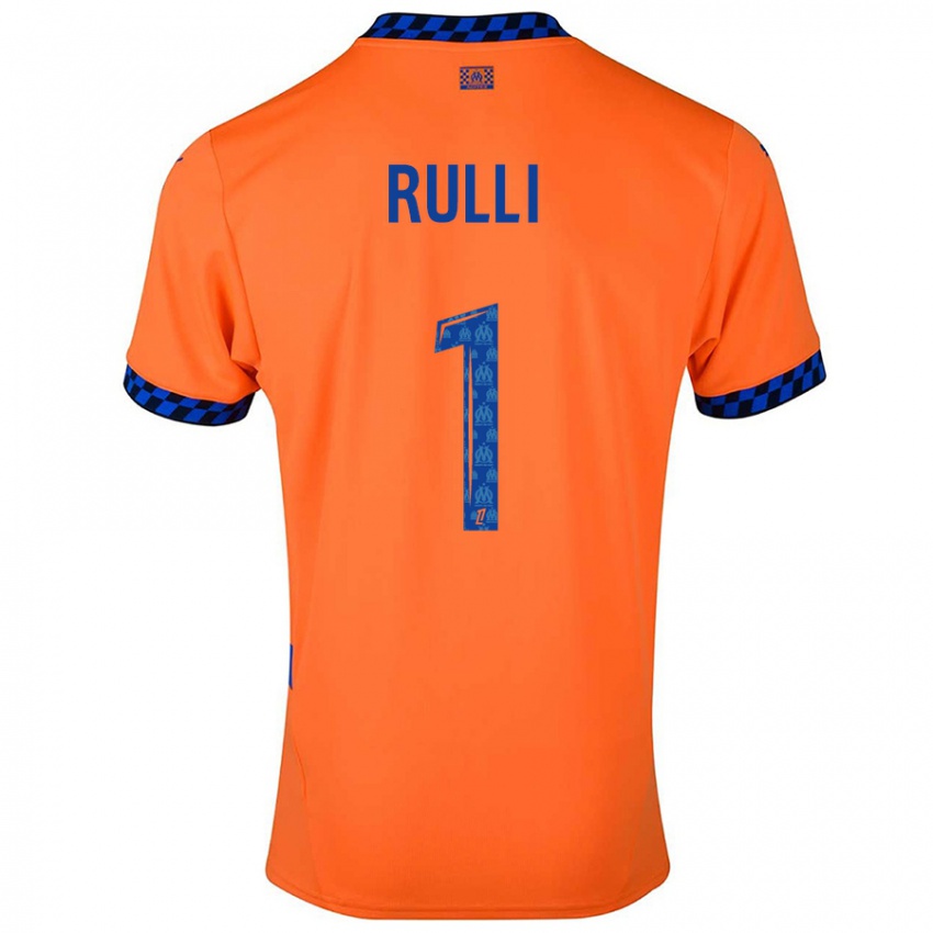 Niño Camiseta Gerónimo Rulli #1 Naranja Azul Oscuro Equipación Tercera 2024/25 La Camisa Chile