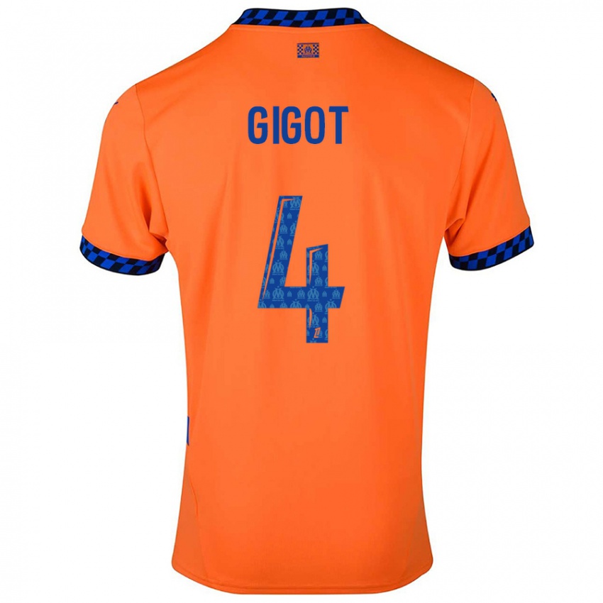 Niño Camiseta Samuel Gigot #4 Naranja Azul Oscuro Equipación Tercera 2024/25 La Camisa Chile