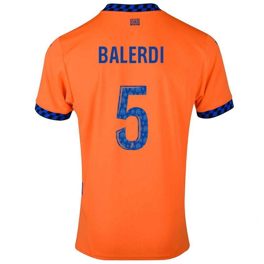 Niño Camiseta Leonardo Balerdi #5 Naranja Azul Oscuro Equipación Tercera 2024/25 La Camisa Chile