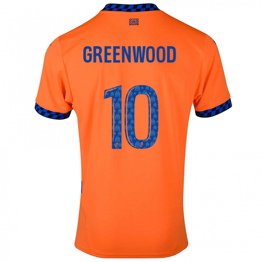 Niño Camiseta Mason Greenwood #10 Naranja Azul Oscuro Equipación Tercera 2024/25 La Camisa Chile