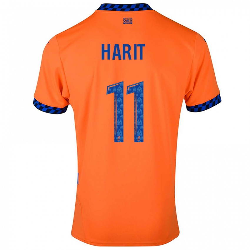 Niño Camiseta Amine Harit #11 Naranja Azul Oscuro Equipación Tercera 2024/25 La Camisa Chile