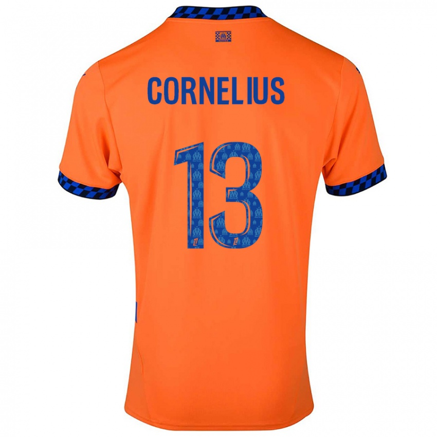 Niño Camiseta Derek Cornelius #13 Naranja Azul Oscuro Equipación Tercera 2024/25 La Camisa Chile