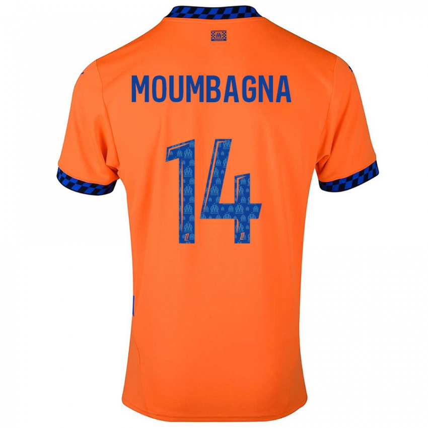 Niño Camiseta Faris Moumbagna #14 Naranja Azul Oscuro Equipación Tercera 2024/25 La Camisa Chile