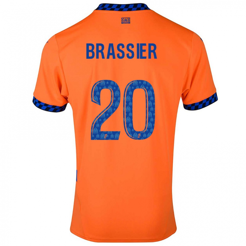 Niño Camiseta Lilian Brassier #20 Naranja Azul Oscuro Equipación Tercera 2024/25 La Camisa Chile