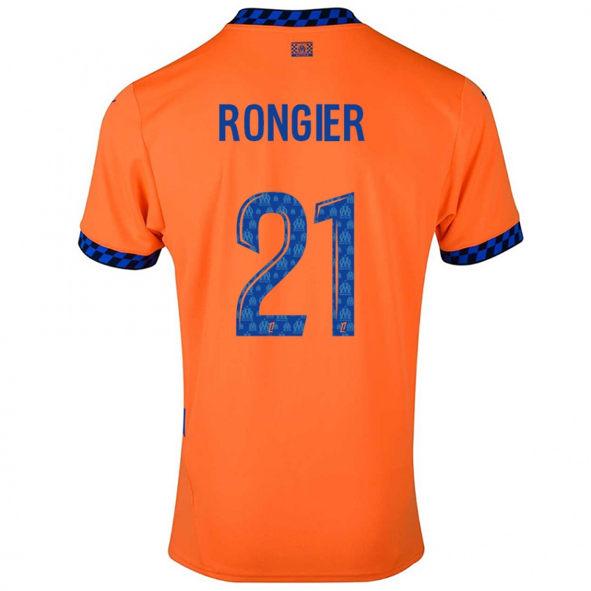 Niño Camiseta Valentin Rongier #21 Naranja Azul Oscuro Equipación Tercera 2024/25 La Camisa Chile