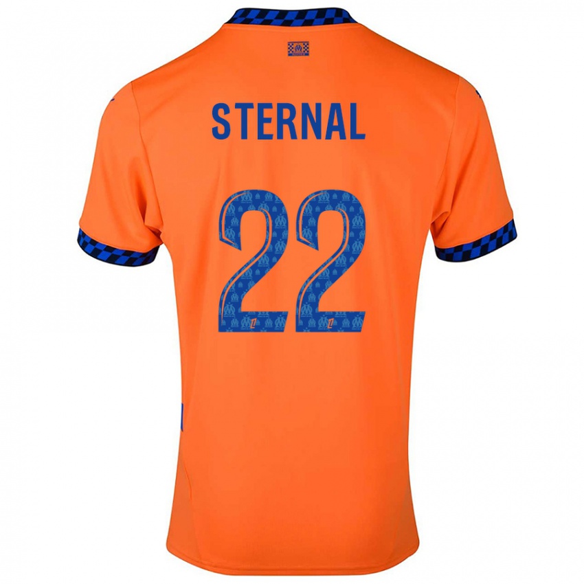 Niño Camiseta Enzo Sternal #22 Naranja Azul Oscuro Equipación Tercera 2024/25 La Camisa Chile