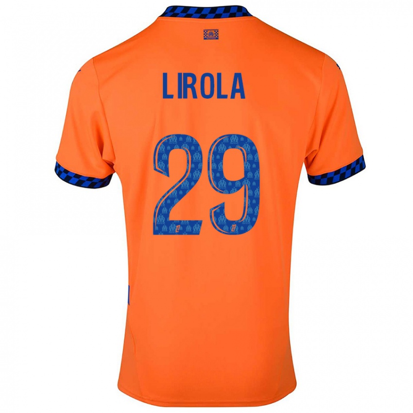 Niño Camiseta Pol Lirola #29 Naranja Azul Oscuro Equipación Tercera 2024/25 La Camisa Chile