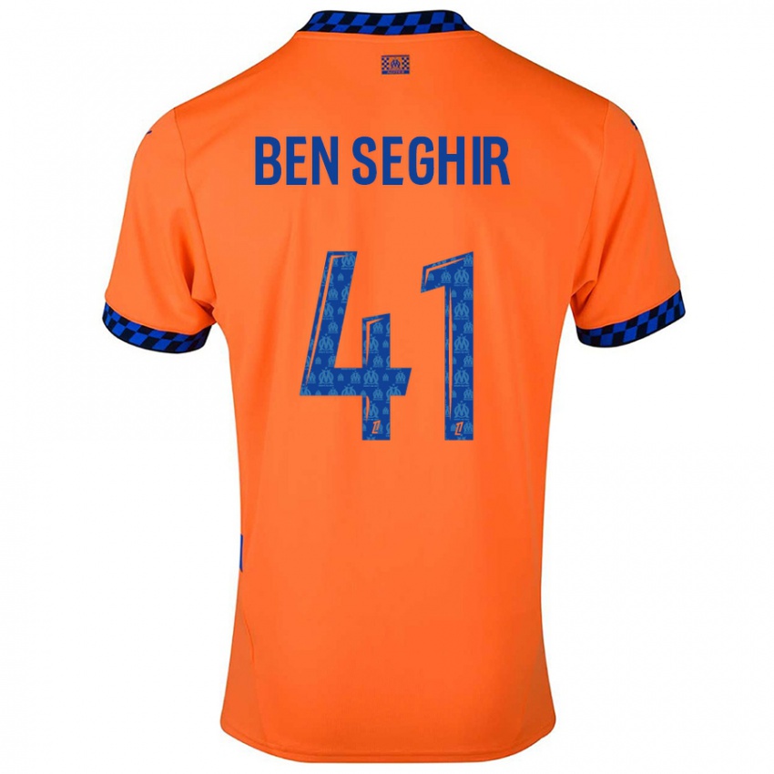 Niño Camiseta Salim Ben Seghir #41 Naranja Azul Oscuro Equipación Tercera 2024/25 La Camisa Chile