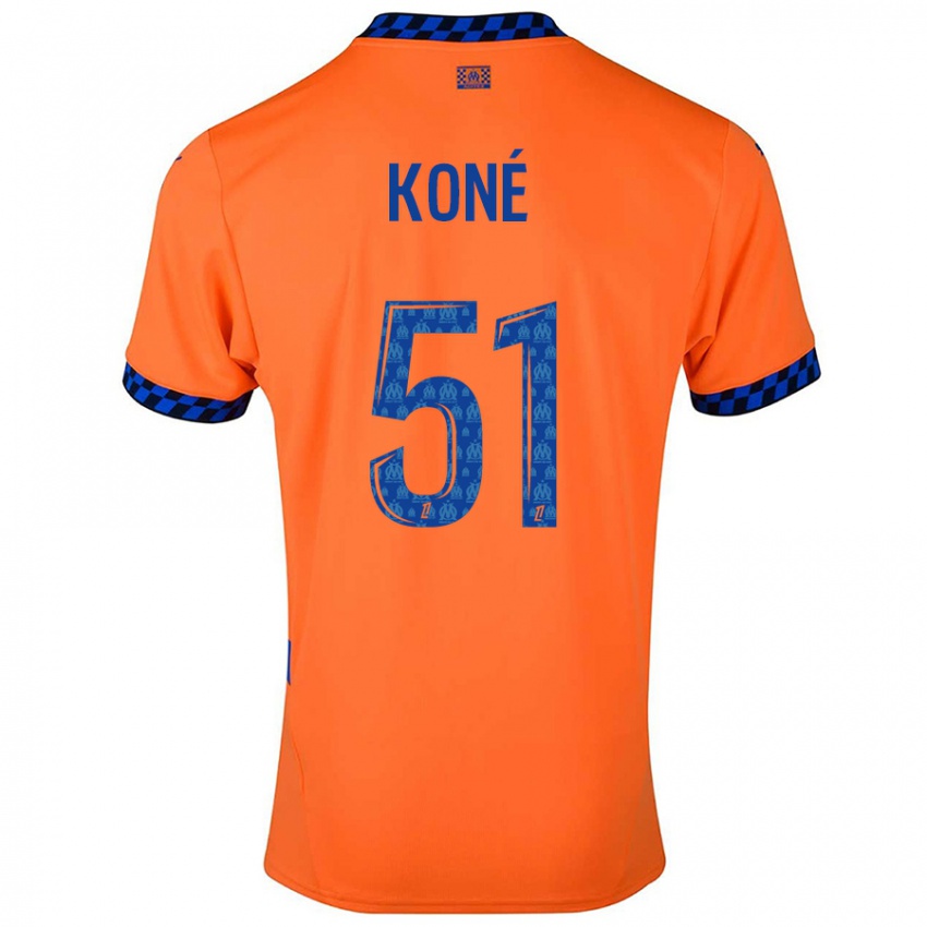 Niño Camiseta Ismaël Koné #51 Naranja Azul Oscuro Equipación Tercera 2024/25 La Camisa Chile