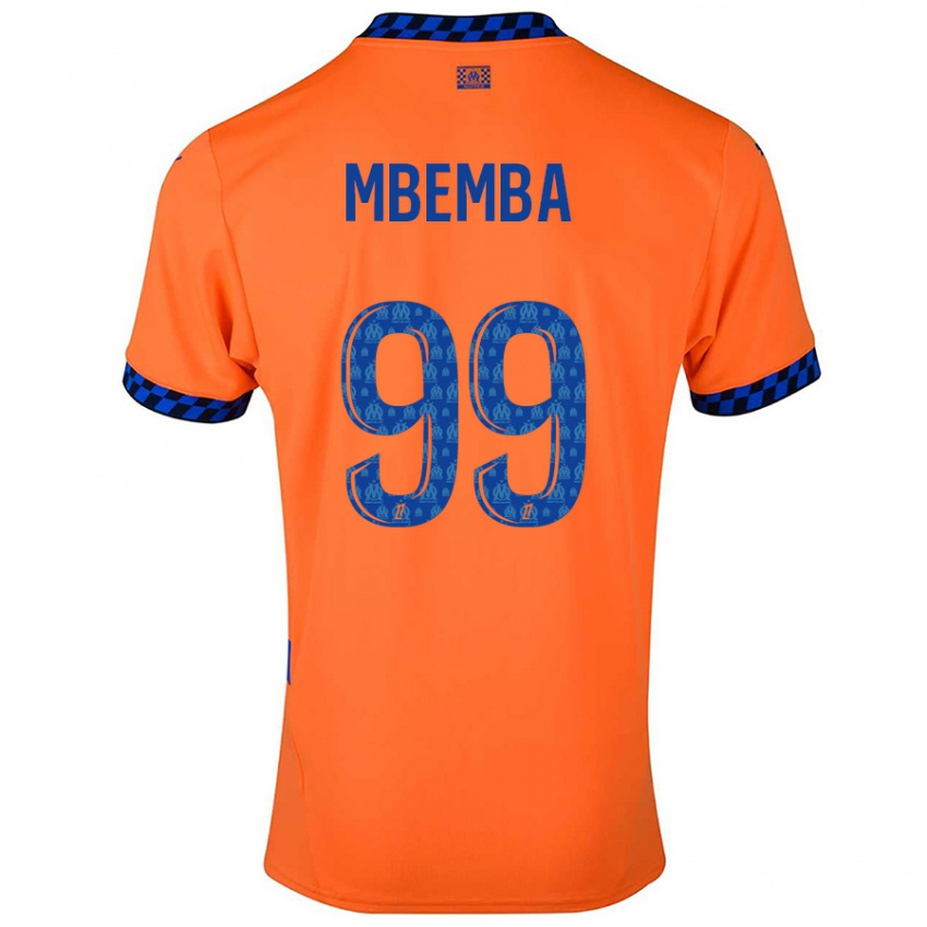 Niño Camiseta Chancel Mbemba #99 Naranja Azul Oscuro Equipación Tercera 2024/25 La Camisa Chile