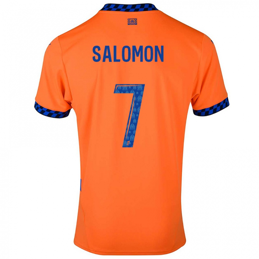 Niño Camiseta Maëva Salomon #7 Naranja Azul Oscuro Equipación Tercera 2024/25 La Camisa Chile