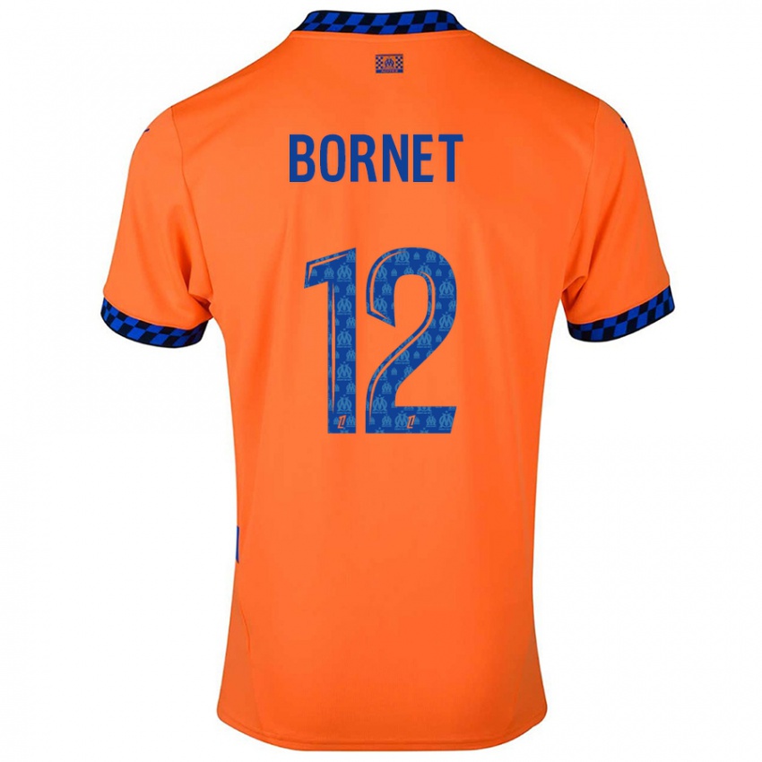 Niño Camiseta Camille Bornet #12 Naranja Azul Oscuro Equipación Tercera 2024/25 La Camisa Chile