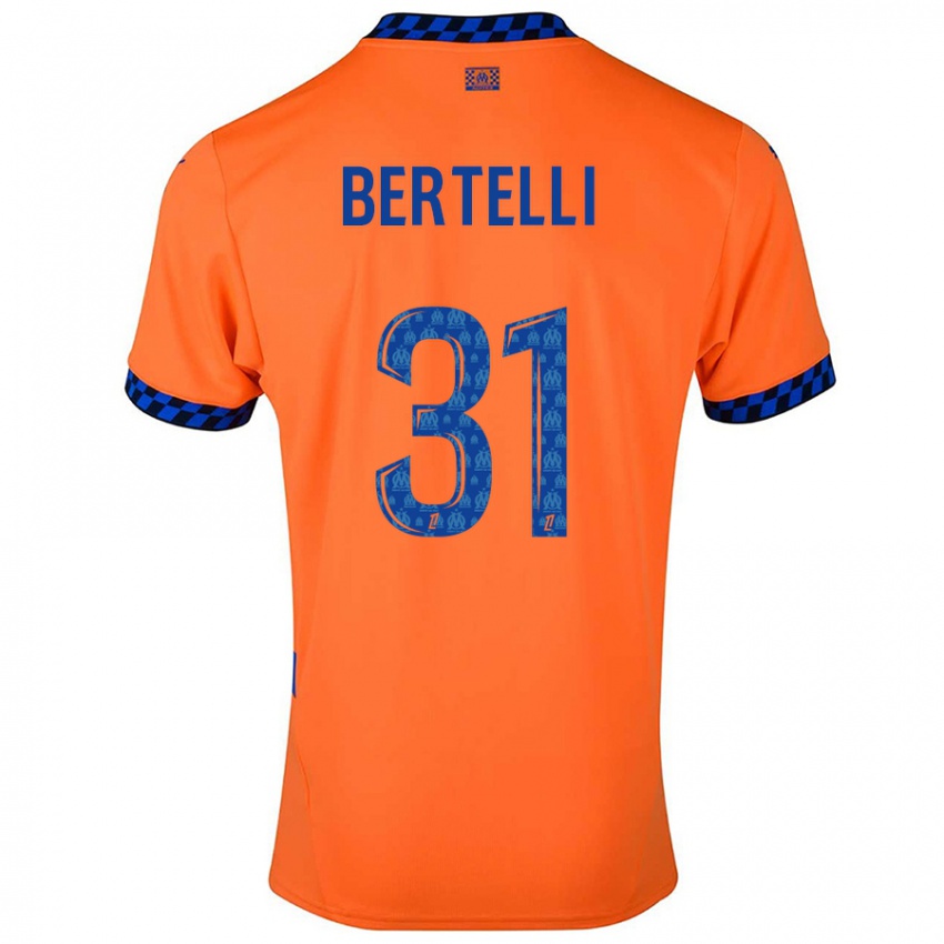 Niño Camiseta Ugo Bertelli #31 Naranja Azul Oscuro Equipación Tercera 2024/25 La Camisa Chile