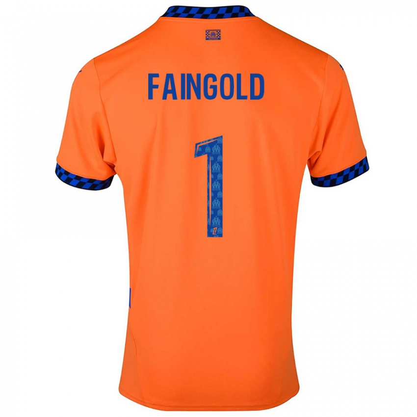 Niño Camiseta Abbie Faingold #1 Naranja Azul Oscuro Equipación Tercera 2024/25 La Camisa Chile