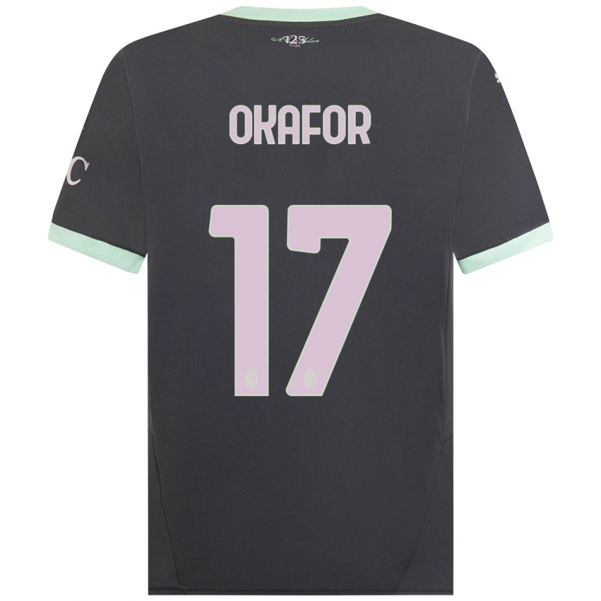 Niño Camiseta Noah Okafor #17 Gris Equipación Tercera 2024/25 La Camisa Chile