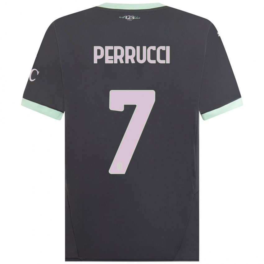 Niño Camiseta Vincenzo Perrucci #7 Gris Equipación Tercera 2024/25 La Camisa Chile