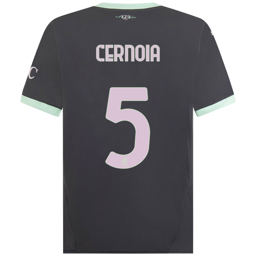 Niño Camiseta Valentina Cernoia #5 Gris Equipación Tercera 2024/25 La Camisa Chile