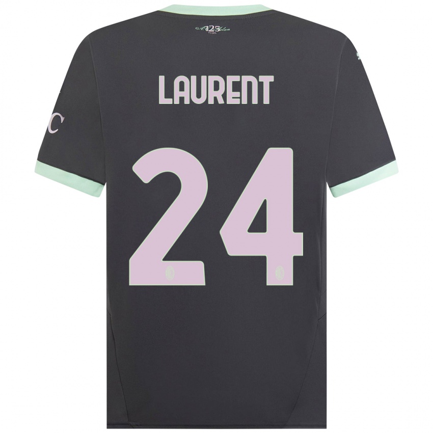 Niño Camiseta Emelyne Laurent #24 Gris Equipación Tercera 2024/25 La Camisa Chile