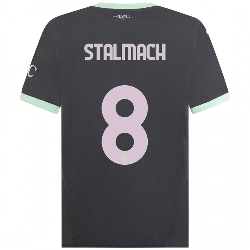 Niño Camiseta Dariusz Stalmach #8 Gris Equipación Tercera 2024/25 La Camisa Chile