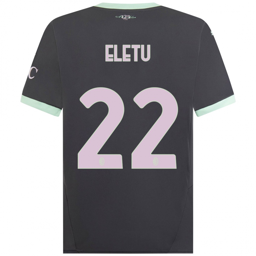 Niño Camiseta Victor Eletu #22 Gris Equipación Tercera 2024/25 La Camisa Chile