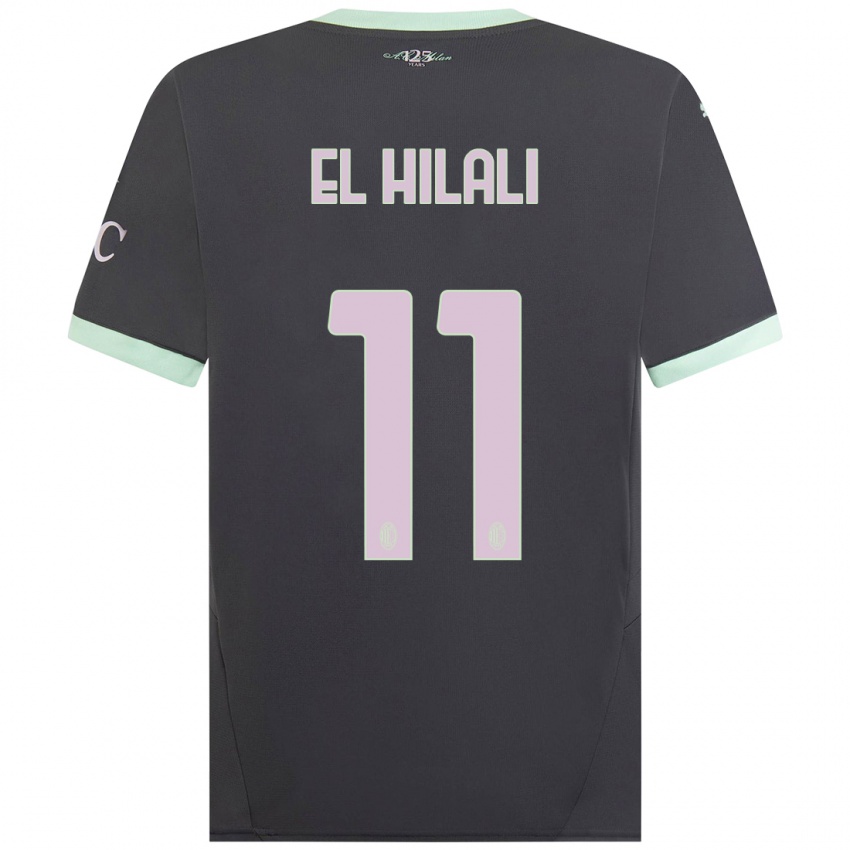 Niño Camiseta Youns El Hilali #11 Gris Equipación Tercera 2024/25 La Camisa Chile