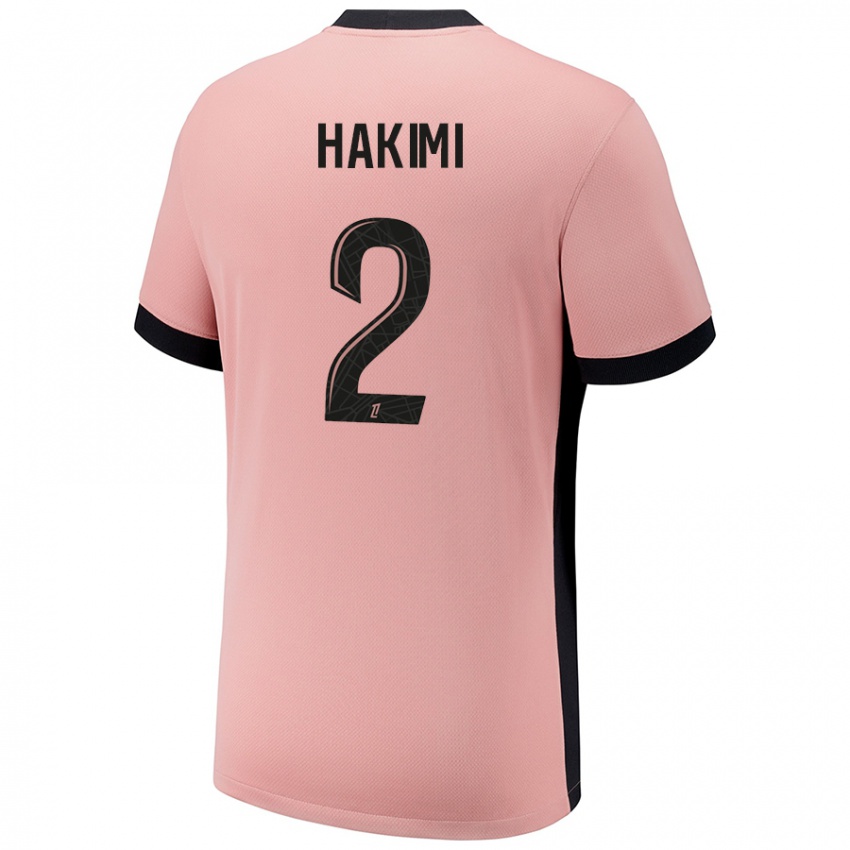 Niño Camiseta Achraf Hakimi #2 Rosa Óxido Equipación Tercera 2024/25 La Camisa Chile