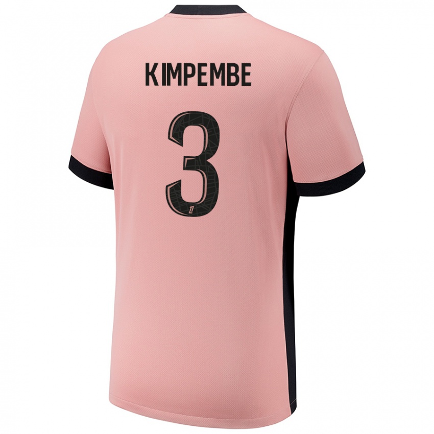 Niño Camiseta Presnel Kimpembe #3 Rosa Óxido Equipación Tercera 2024/25 La Camisa Chile