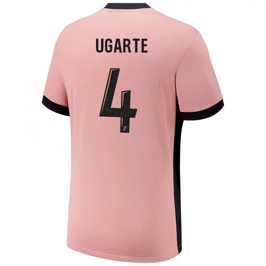 Niño Camiseta Manuel Ugarte #4 Rosa Óxido Equipación Tercera 2024/25 La Camisa Chile