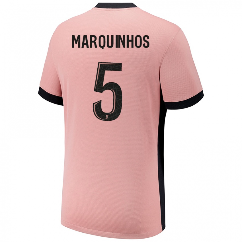 Niño Camiseta Marquinhos #5 Rosa Óxido Equipación Tercera 2024/25 La Camisa Chile