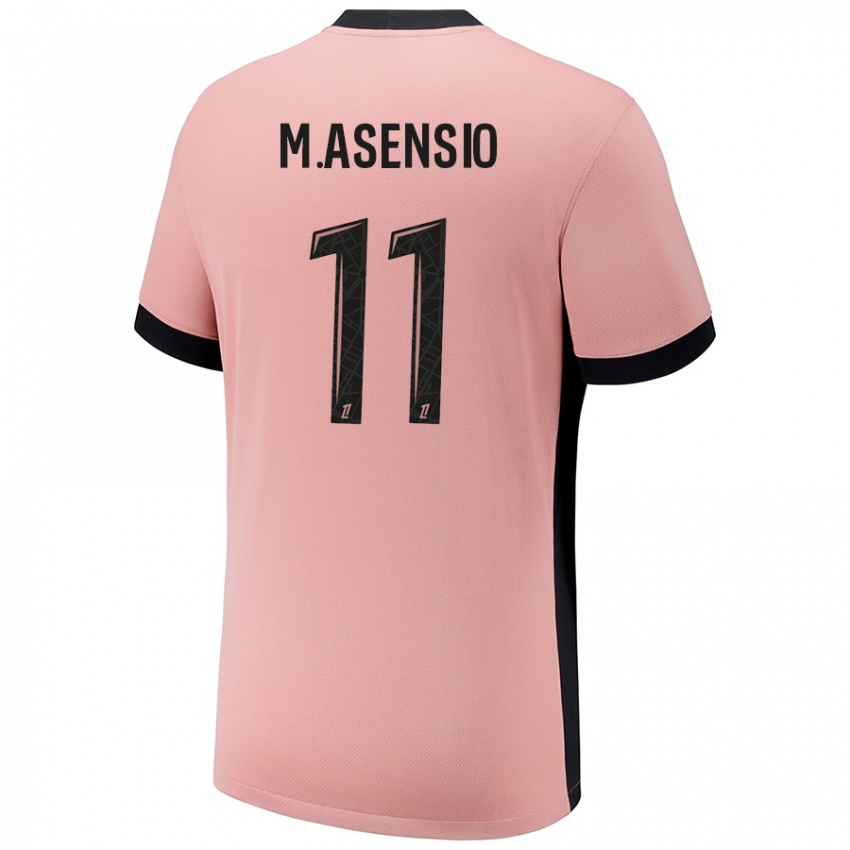 Niño Camiseta Marco Asensio #11 Rosa Óxido Equipación Tercera 2024/25 La Camisa Chile