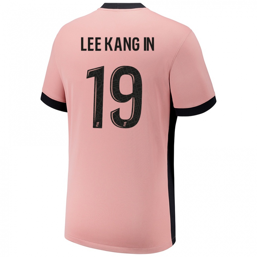 Niño Camiseta Kang-In Lee #19 Rosa Óxido Equipación Tercera 2024/25 La Camisa Chile