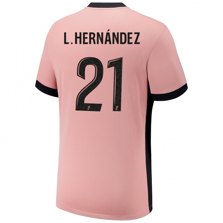 Niño Camiseta Lucas Hernandez #21 Rosa Óxido Equipación Tercera 2024/25 La Camisa Chile