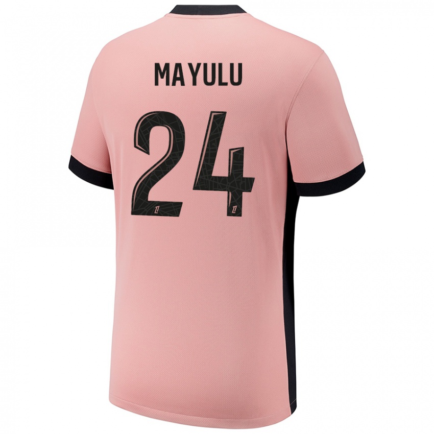 Niño Camiseta Senny Mayulu #24 Rosa Óxido Equipación Tercera 2024/25 La Camisa Chile